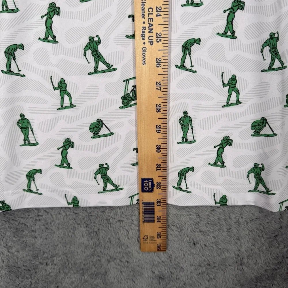 Waggle Polo Shirt Mens 3XL White Green Toy Golfers Army Men Performance Stretch - Picture 6 of 7